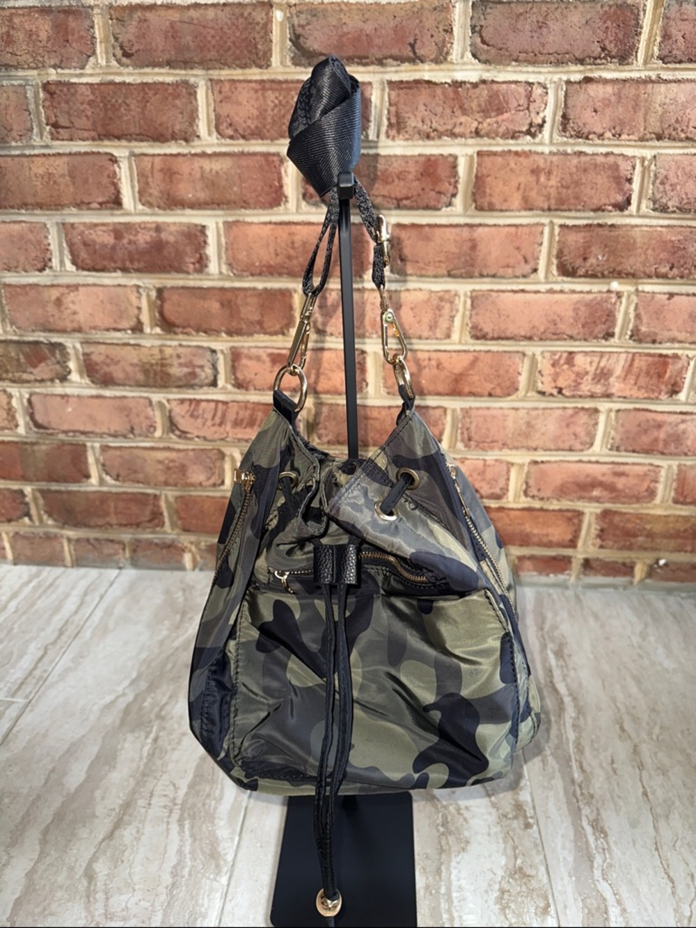 No Brand Camo Nylon Shoulder Crossbody Drawstring Women’s Bag